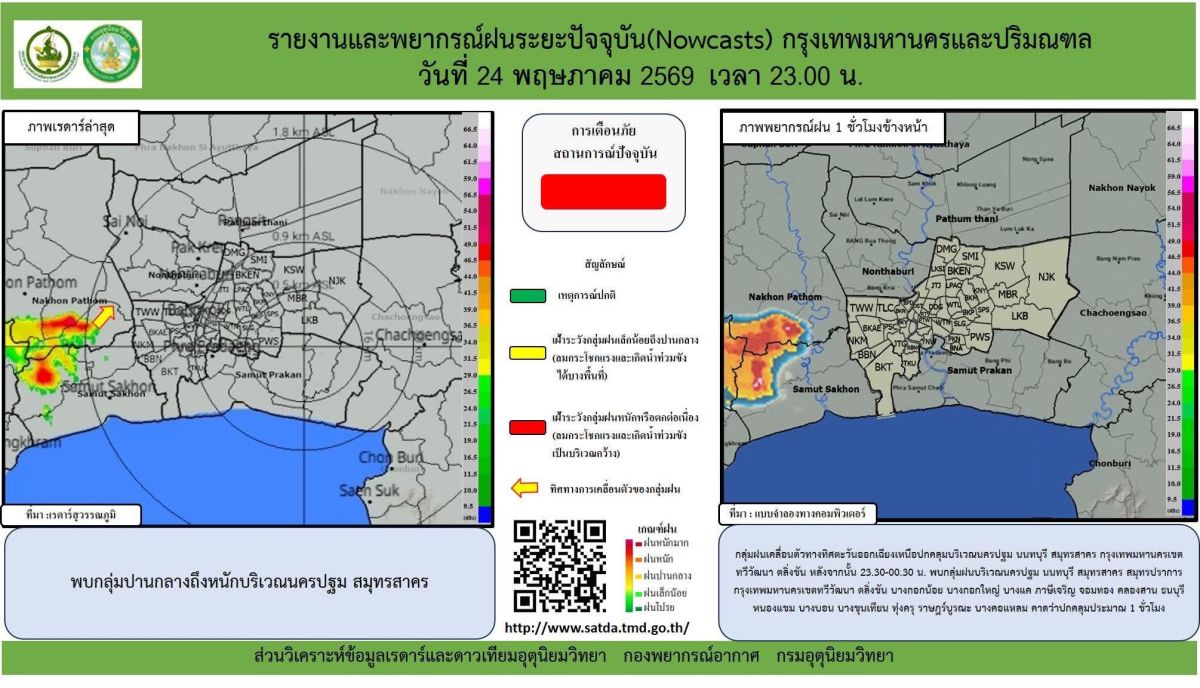 แจ้งเตือนสภาพอากาศ วันนี้ 24/5/69